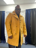 Mens yellow Leather peacoat